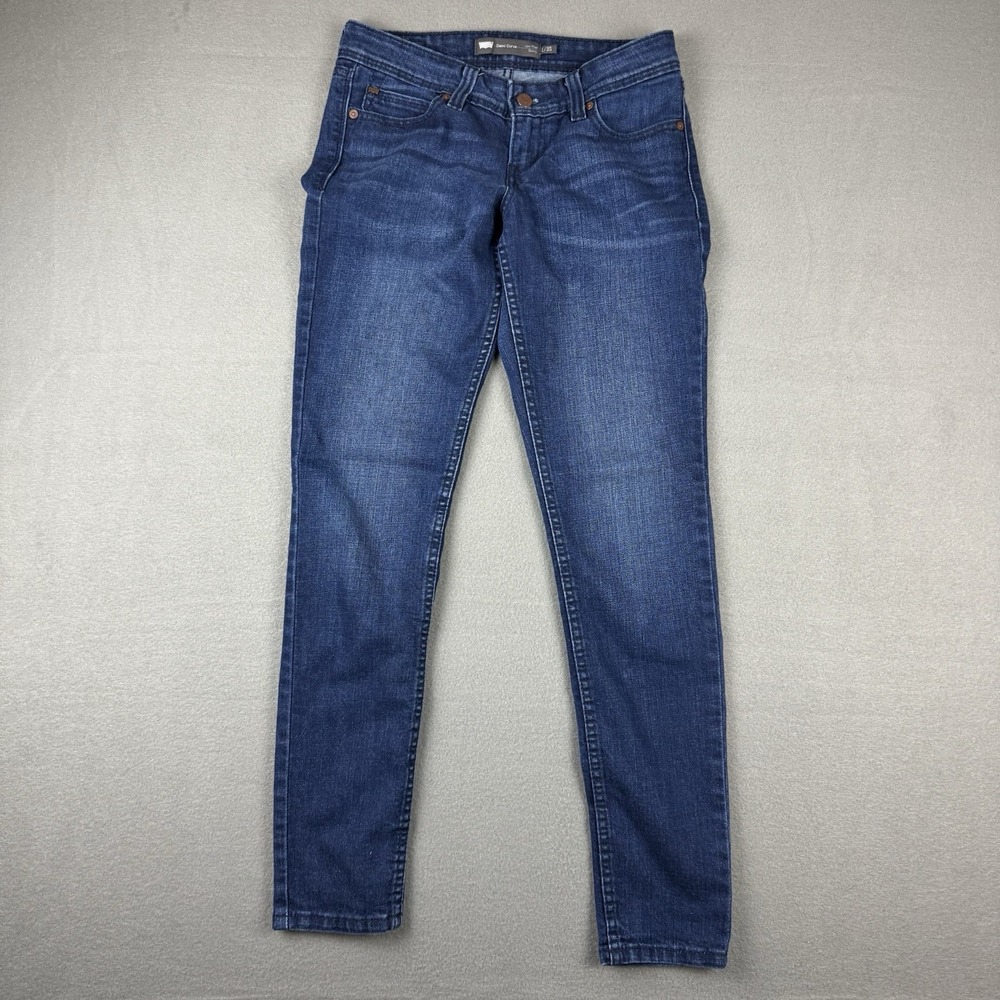 LEVI'S Demi Curve‎ Low Rise Skinny Jeans Stretch Dark Wash Denim Studded Size 25